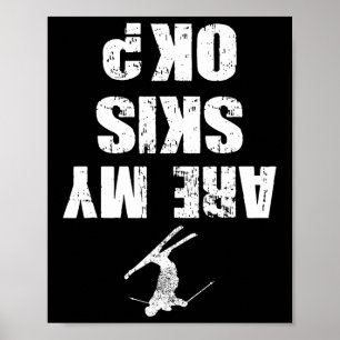 Funny Ski Tee Distressed Skiing Winter Sports Ski Poster