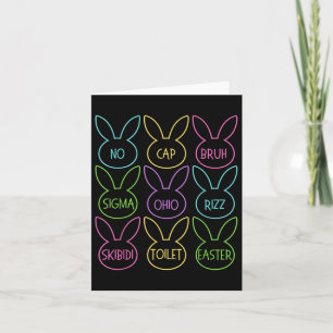 Funny Skibidi Easter Day Egg Funny Rizz Meme Easte Card