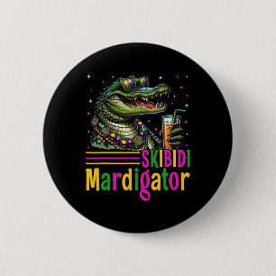 Funny Skibidi Mardigator Alligator Mardi Gras Appa 6 Cm Round Badge