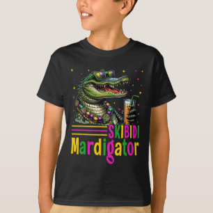 Funny Skibidi Mardigator Alligator Mardi Gras Appa T-Shirt
