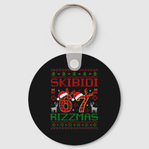 Funny Skibidi Rizzmas Meme Ugly Christmas Vibes Xm Key Ring