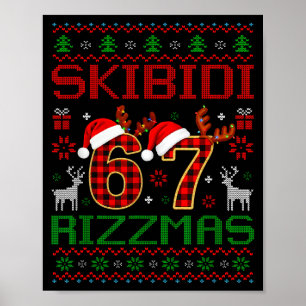 Funny Skibidi Rizzmas Meme Ugly Christmas Vibes Xm Poster