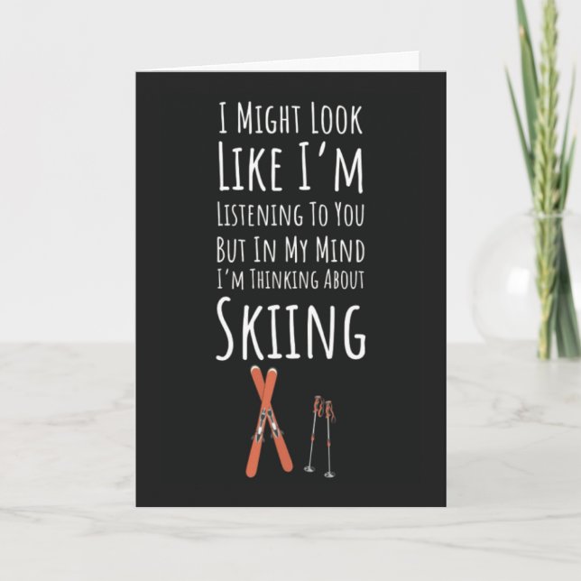 Funny Skier Cards Winter Sports Skiing Ski Lover (Front)