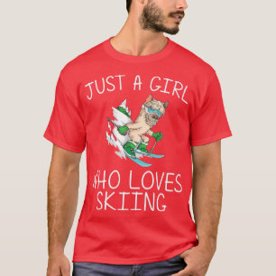 Funny Skiing Art For Girls Kid Ski Freestyle Skier T-Shirt