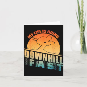 Funny skiing art for men women downhill ski snow card