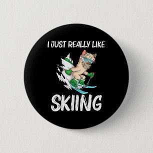 Funny Skiing Art For Men Women Ski Freestyle Skier 6 Cm Round Badge