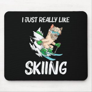 Funny Skiing Art For Men Women Ski Freestyle Skier Mouse Pad