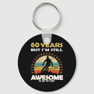 Funny Skiing Awesome 60 Years Old Birthday Key Ring