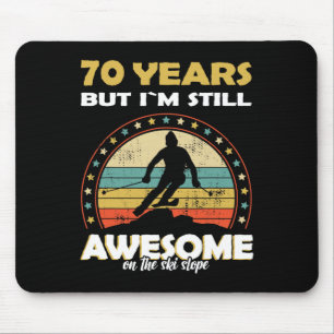 Funny Skiing Awesome 70 Years Old Birthday Mouse Pad