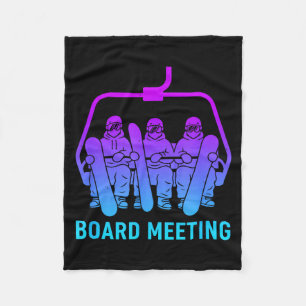 Funny Skiing Board Meeting Snowboard Ski Lift Snow Fleece Blanket