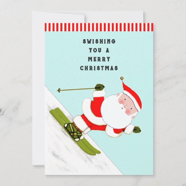 Funny Skiing Christmas Holiday Cards (Front)