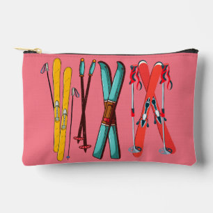 Funny Skiing Colourful Ski Skier  Accessory Pouch