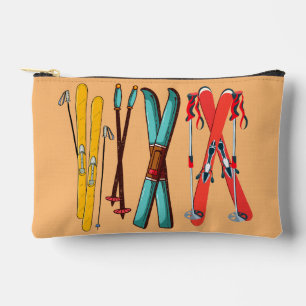 Funny Skiing Colourful Ski Skier Accessory Pouch