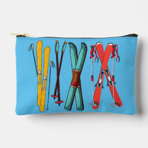 Funny Skiing Colourful Ski Skier  Accessory Pouch