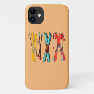Funny Skiing Colourful Ski Skier Case-Mate iPhone Case