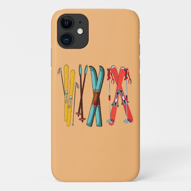 Funny Skiing Colourful Ski Skier  Case-Mate iPhone Case (Back)