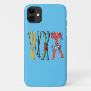 Funny Skiing Colourful Ski Skier Case-Mate iPhone Case