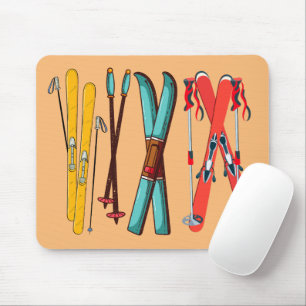 Funny Skiing Colourful Ski Skier Mouse Pad