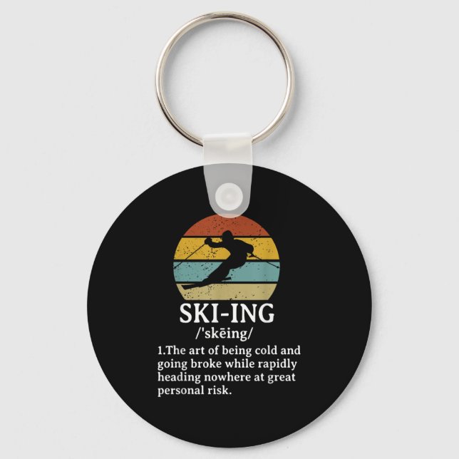 Funny Skiing Definition Ski Gifts Idea For Skiers  Key Ring (Front)