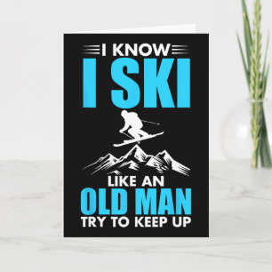 Funny Skiing Design For Grandpa Men Mountain Ski L Card