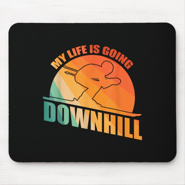 Funny skiing design for men women ski downhill mouse pad (Front)