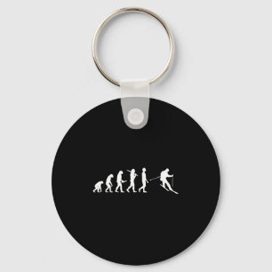 Funny Skiing Evolution Gift For Skiers  Key Ring