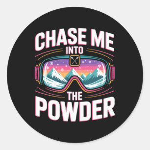 Funny Skiing For Men And Women. Ski Mountain _1  Classic Round Sticker