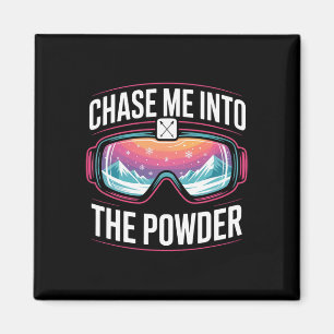 Funny Skiing For Men And Women. Ski Mountain Magnet