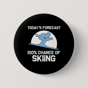 Funny Skiing Gift For Men Women Skier Ski Winter F 6 Cm Round Badge
