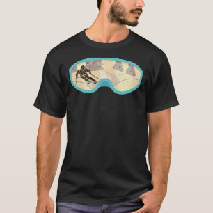 funny skiing glasses with snow T-Shirt