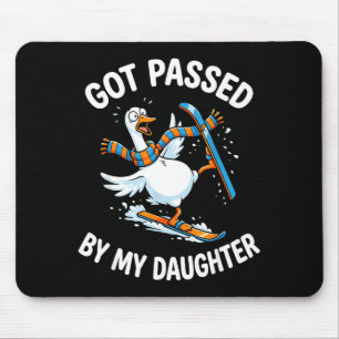 Funny Skiing Goose Ped By Daughter Winter Sports Mouse Pad