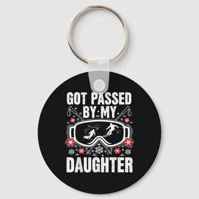 Funny Skiing Got Ped By My Daughter Daddy Ski  Key Ring (Front)
