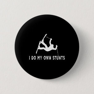 Funny Skiing I Do My Own Stunts Ski Accident  6 Cm Round Badge