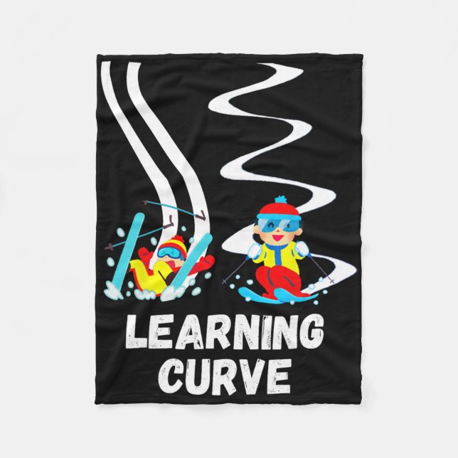 Funny Skiing Quote Ski Learner Beginner Skier Wint Fleece Blanket (Front)