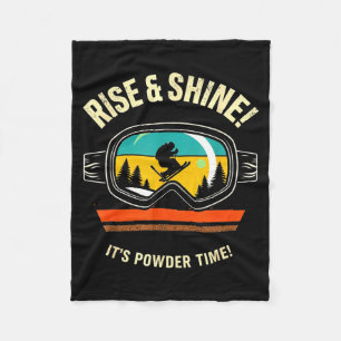 Funny skiing - rise &amp; shine! powder time! ski fleece blanket