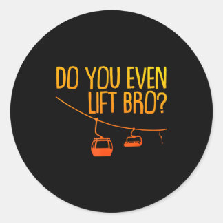 Funny skiing snowboarding design for men women classic round sticker