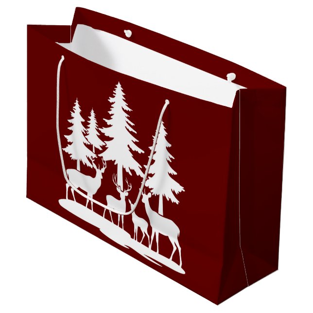 Funny Skinny Pine Tree Summer Hiking Camping  Large Gift Bag (Front Angled)