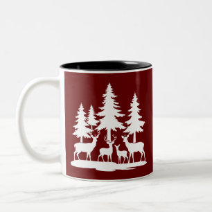 Funny Skinny Pine Tree Summer Hiking Camping Two-Tone Coffee Mug