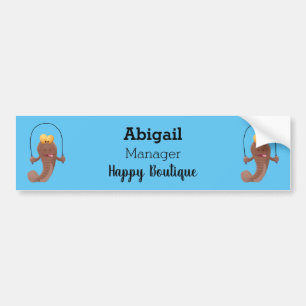 Funny skipping mudskipper fish cartoon bumper sticker