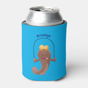 Funny skipping mudskipper fish cartoon can cooler