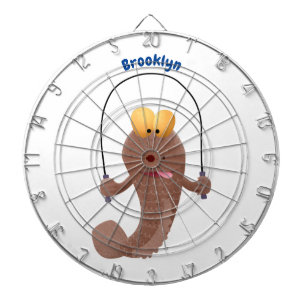 Funny skipping mudskipper fish cartoon dartboard