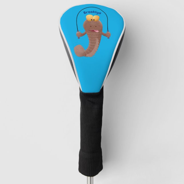 Funny skipping mudskipper fish cartoon  golf head cover (Front)