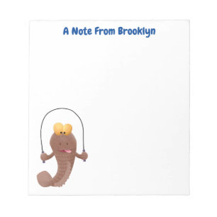 Funny skipping mudskipper fish cartoon notepad