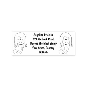 Funny skipping mudskipper fish cartoon rubber stamp