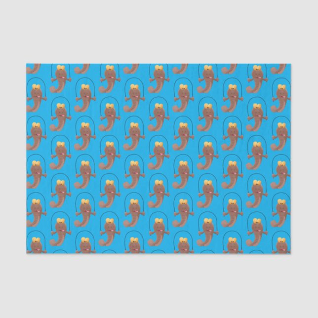 Funny skipping mudskipper fish cartoon tissue paper (Front)