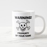 Funny skull and crossbones warning custom large