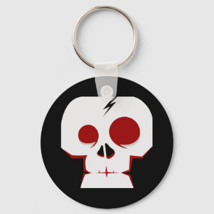 Funny skull cartoon monster key ring
