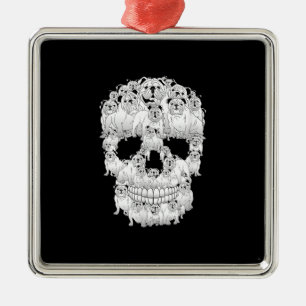 Funny Skull Costume Men Women Bulldog Lover Gifts Metal Tree Decoration