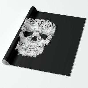 Funny Skull Costume Men Women Bulldog Lover Wrapping Paper