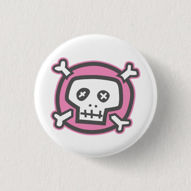 Funny Skull (grey style) button (Front)